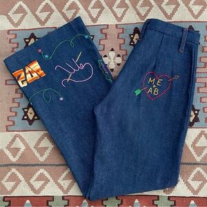 Vintage 60s 70s embroidered bell bottoms